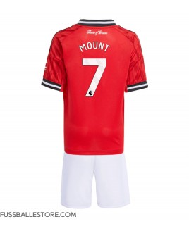 Günstige Manchester United Mason Mount #7 Heimtrikotsatz Kinder 2025-26 Kurzarm (+ Kurze Hosen)
